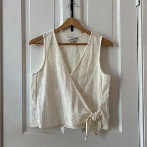 Texture & Thread Dahlia Ivory Wrap Blouse